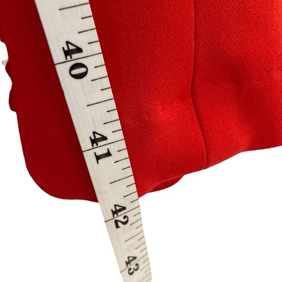 Escada Womens V Neck Short Sleeves Crepe Midi Fit & Flare Dress Red Size EU 36 - Picture 7 of 9